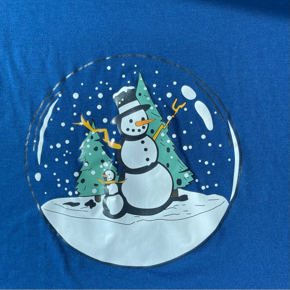 Snowman Christmas snow globe print maternity tee shirt T shirt top - Picture 4 of 6